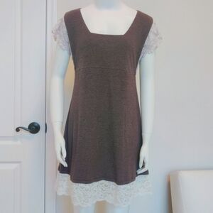 Kimchi Blue Large Taupe + White Lace Dress